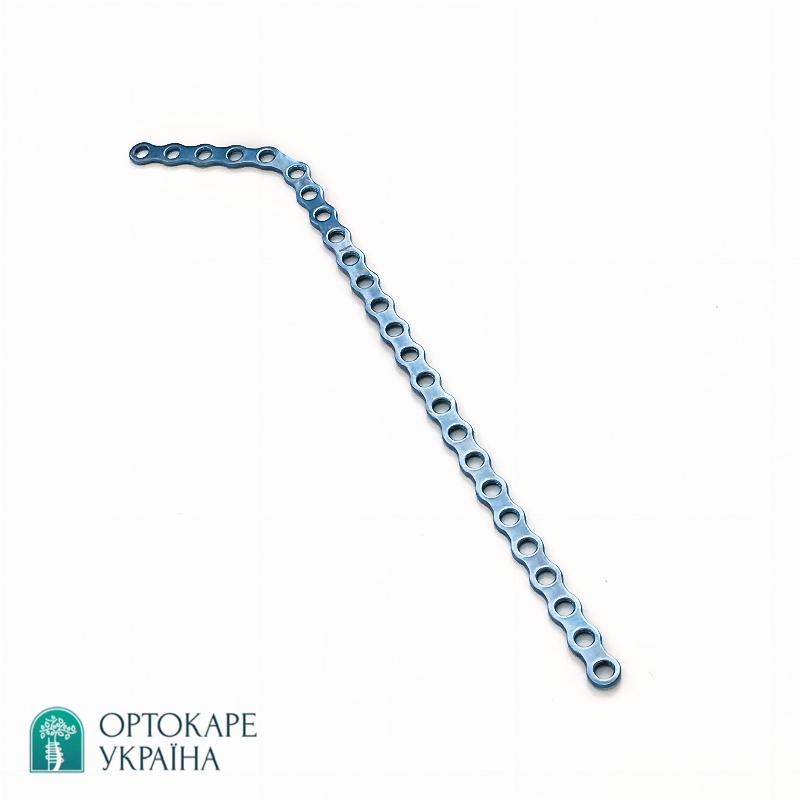 Пластина для реконструкції нижньої щелепи 5+20 отворів, під кутом, ліва, 2,5 мм